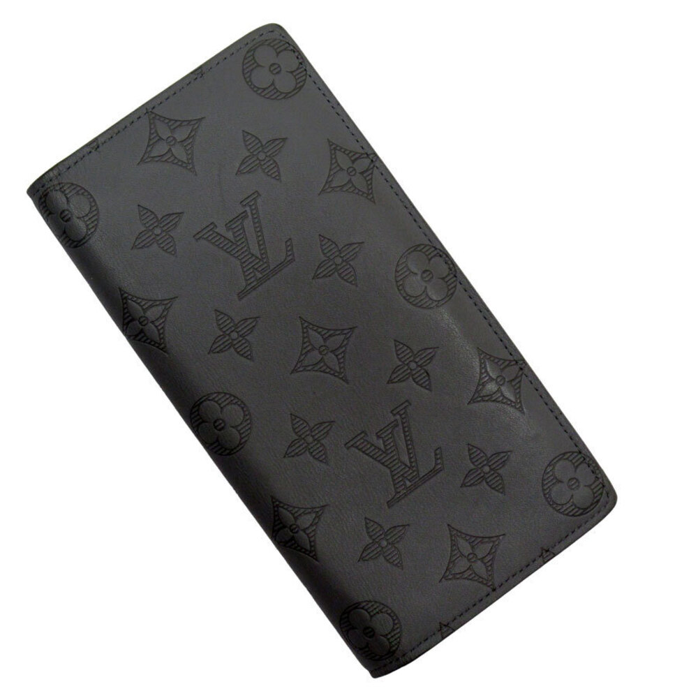 Louis Vuitton Bifold Wallet Monogram Portefeuille Leather Shadow Black Gray